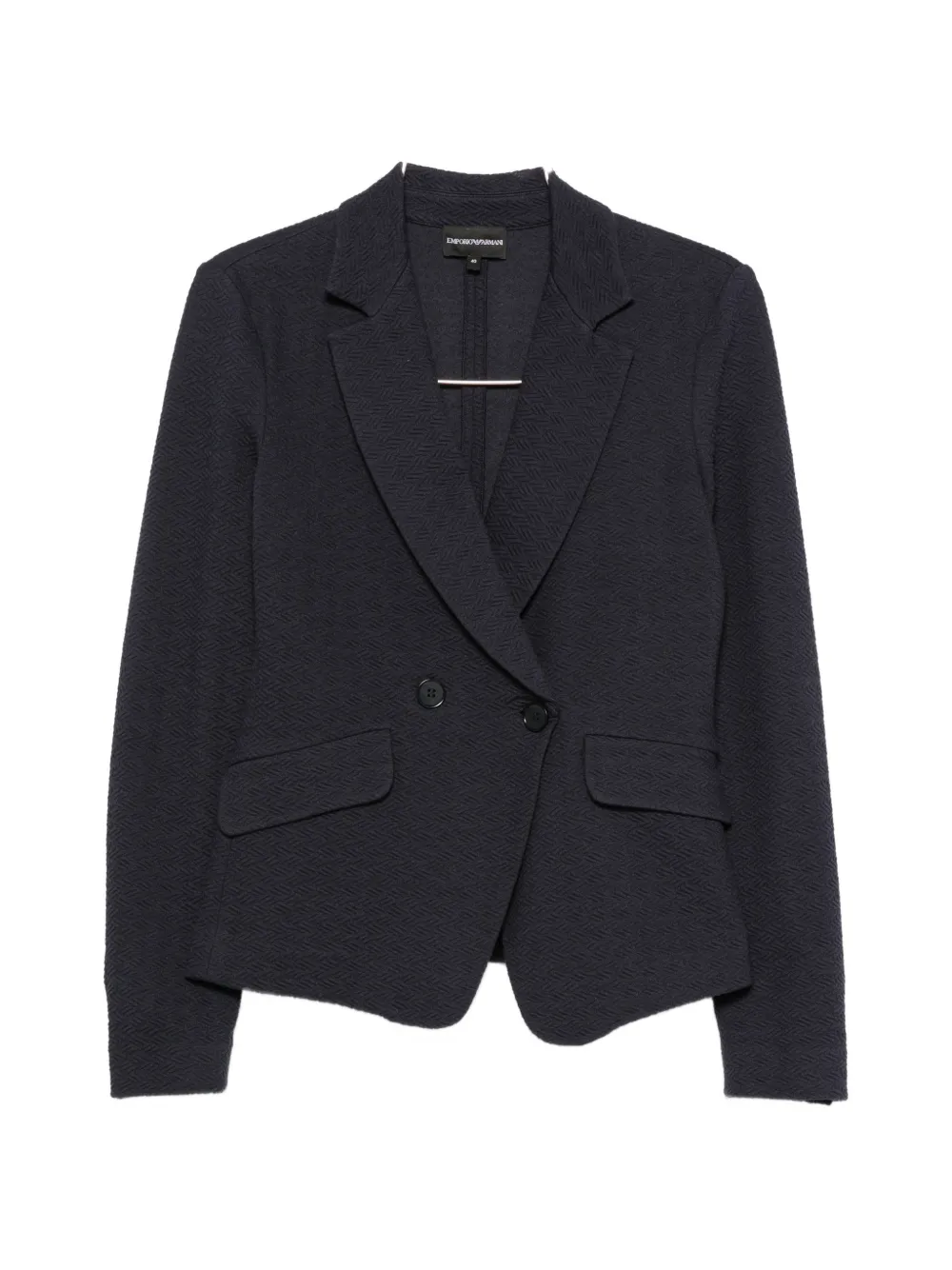 Emporio Armani double-breasted textured jacket - Blau
