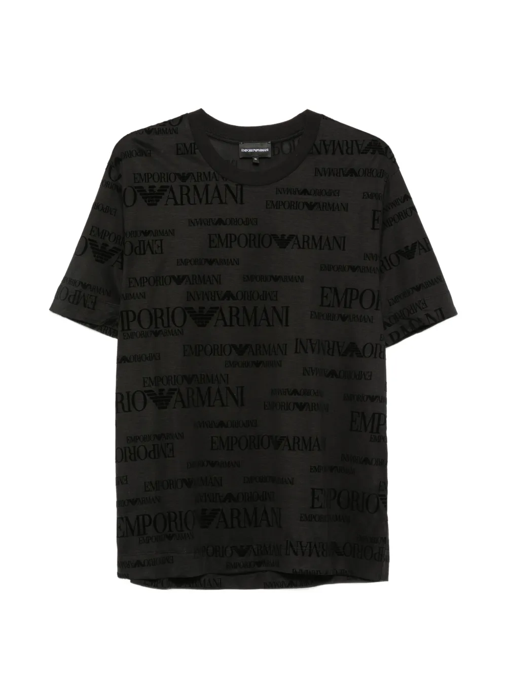 Emporio Armani T-shirt con logo all-over - Nero