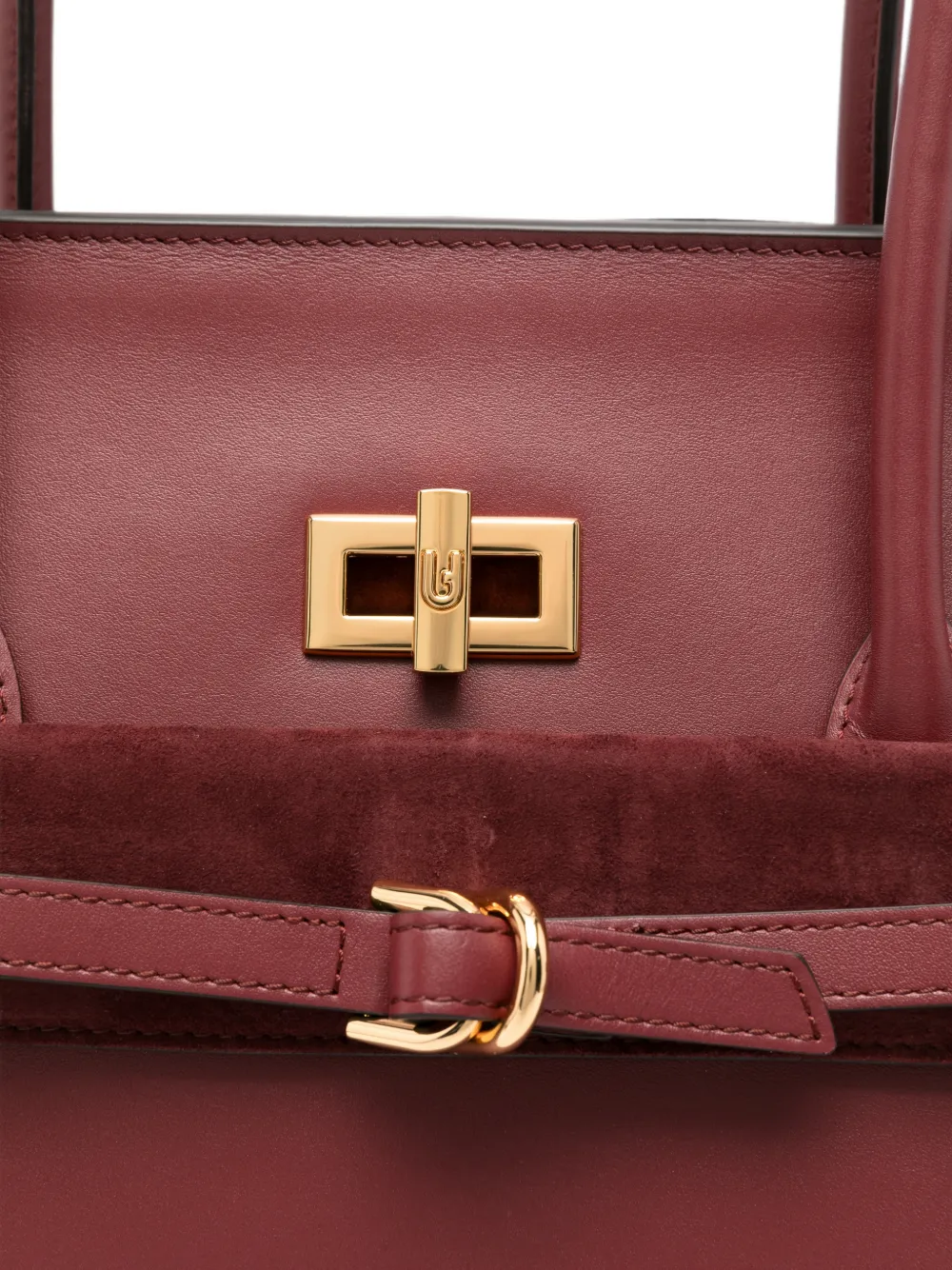 Furla Leren shopper met gespdetail en draaislot Rood