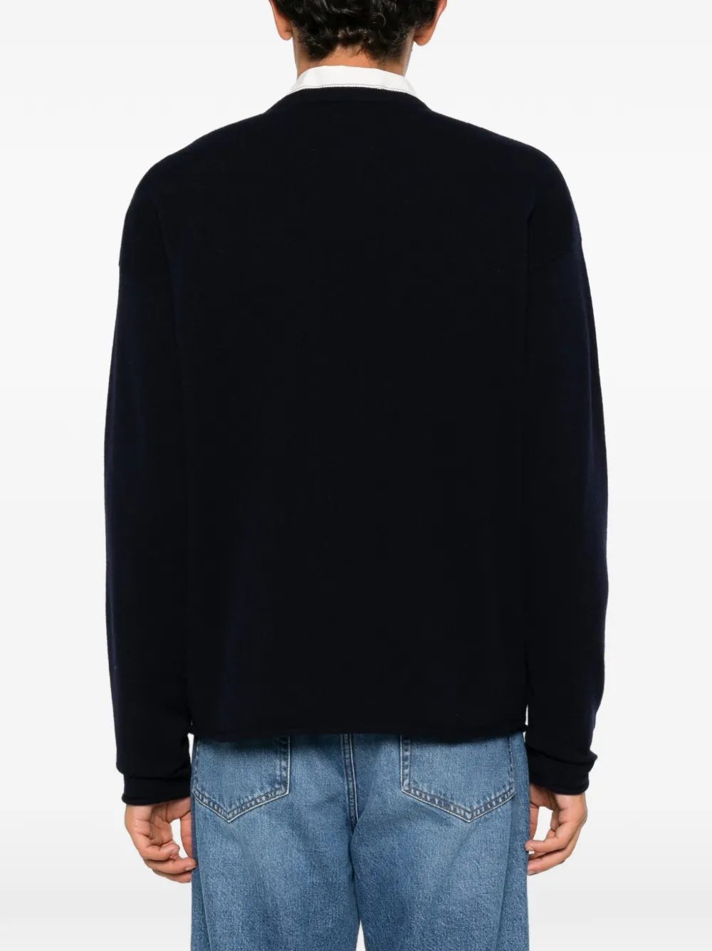extreme cashmere Paolo trui met ronde hals en lange mouwen Blauw