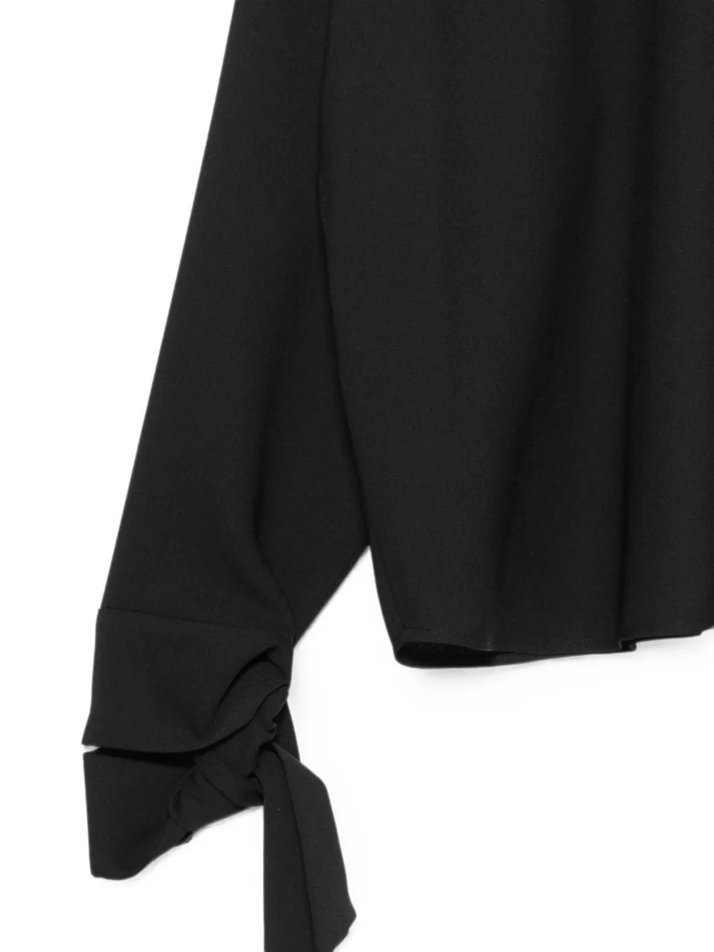 Emporio Armani Blouse met hoge hals en gestrikte manchetten Zwart