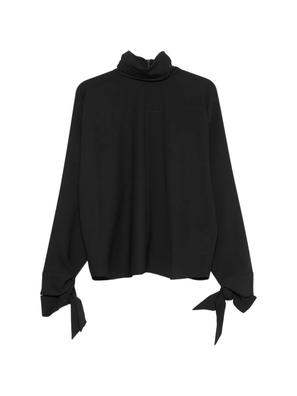 Emporio Armani tie-cuff high-neck blouse - Nero