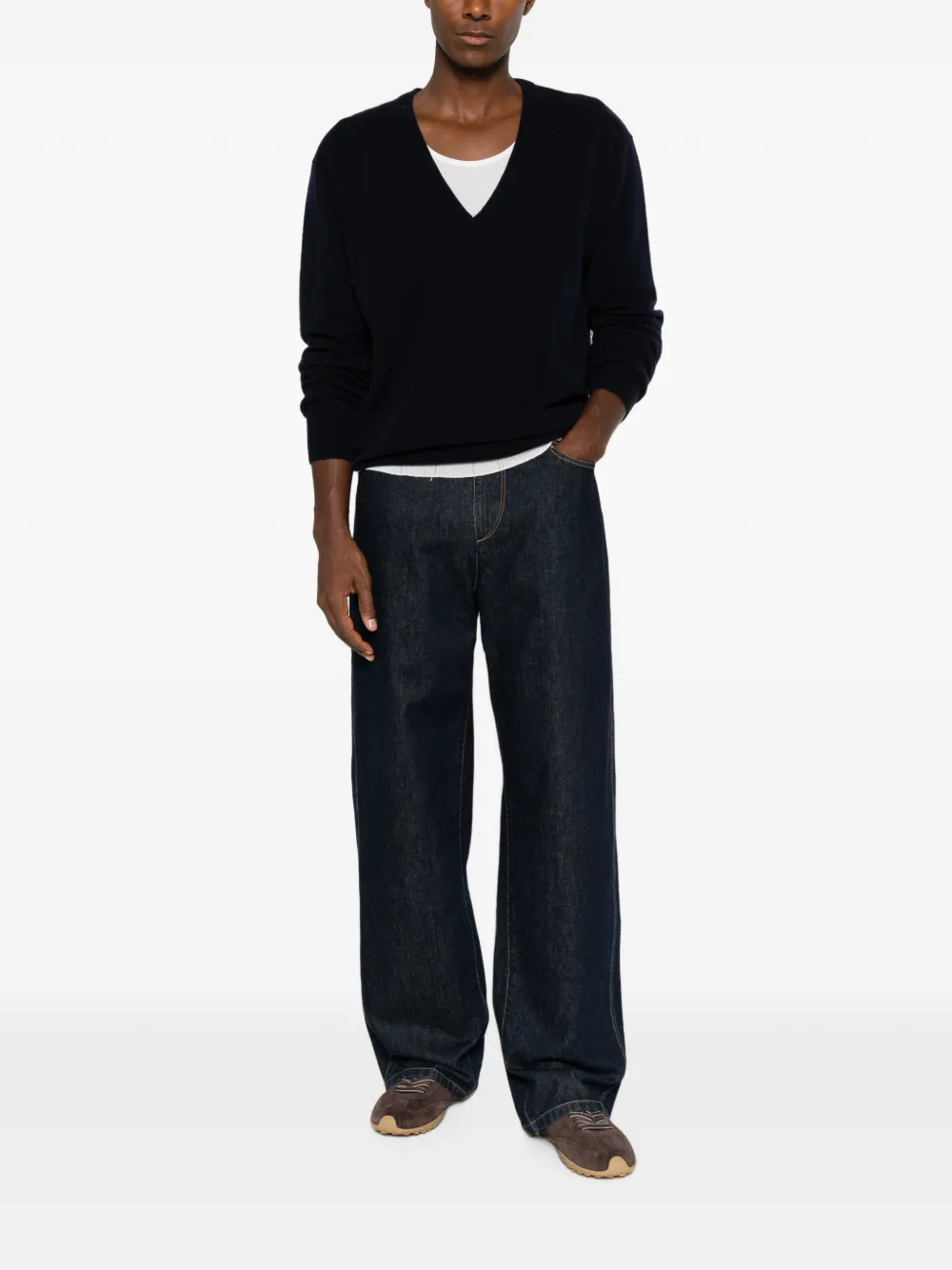 extreme cashmere Trui met V-hals Blauw