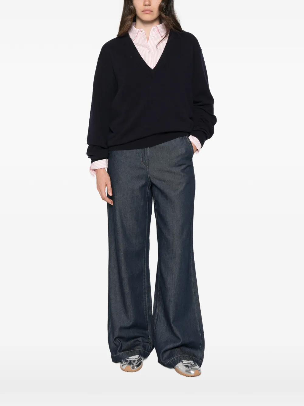 extreme cashmere Trui met V-hals Blauw