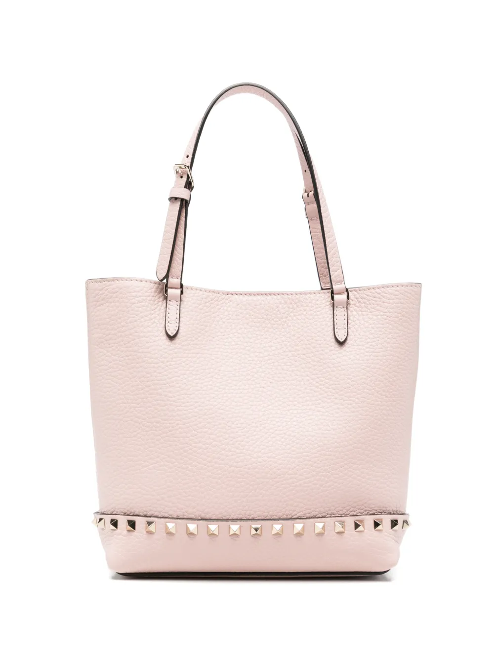 Valentino Garavani Rockstud pebbled leather tote bag - Rosa