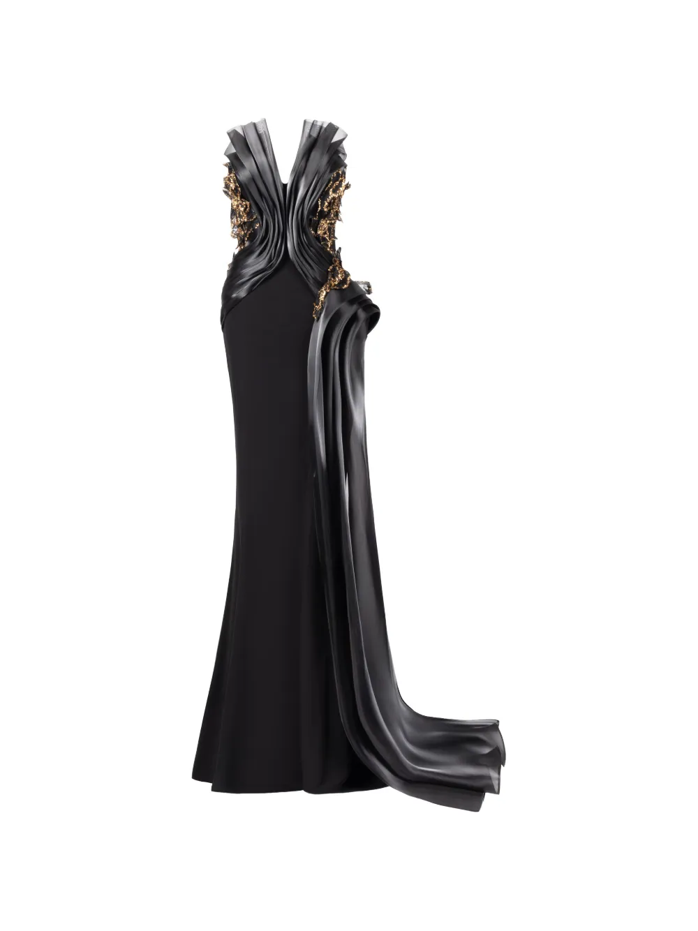 Gaby Charbachy ruffled sequin-embellished gown · 38