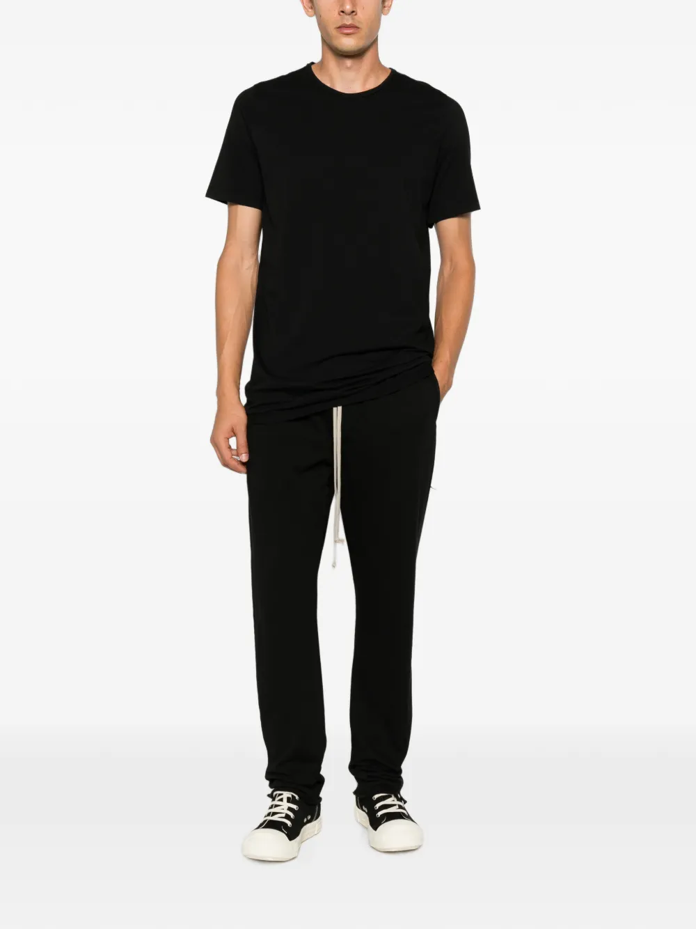 Rick Owens DRKSHDW T-shirt met afwerking Zwart
