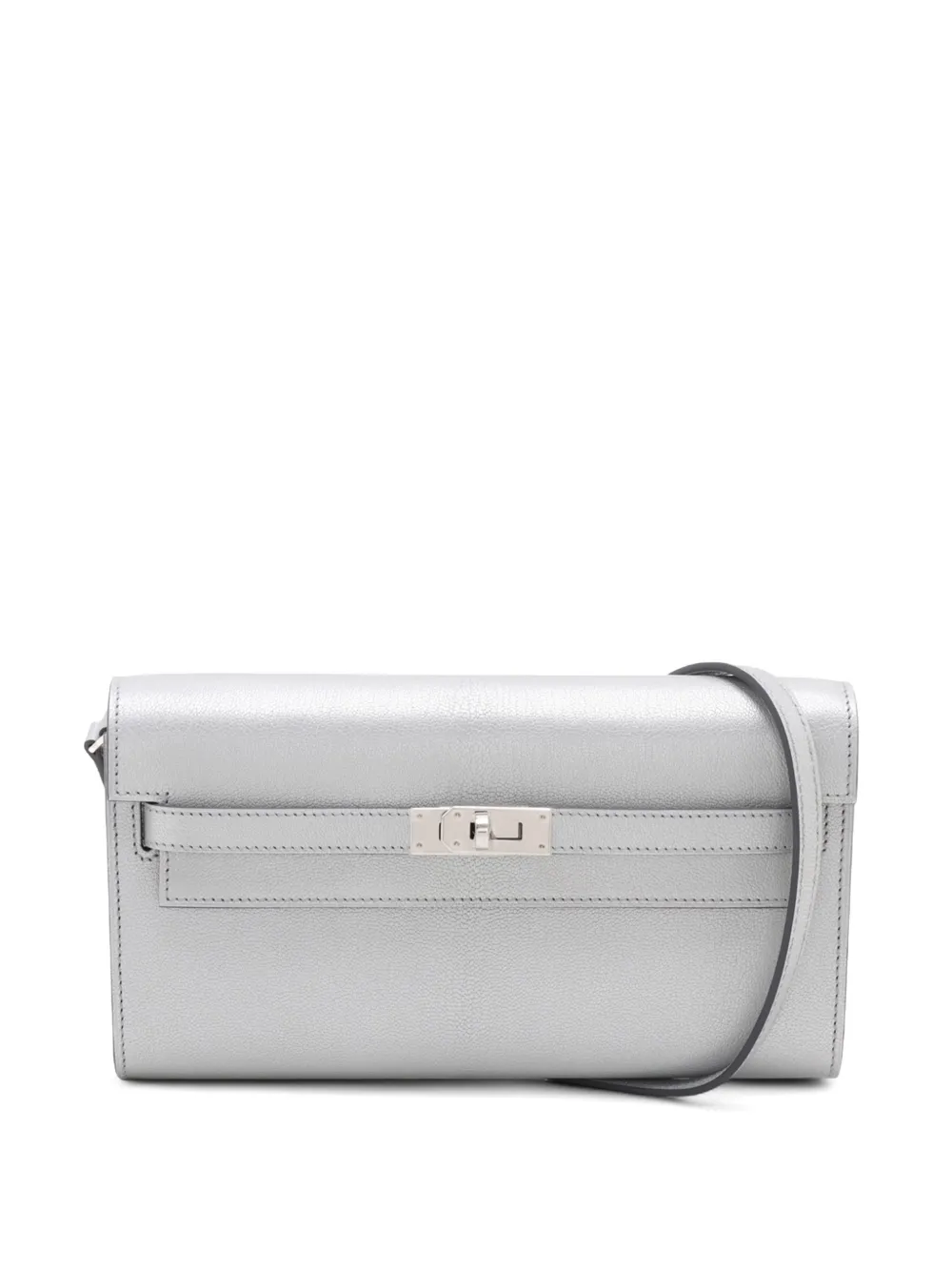 Hermès Pre-Owned 2025 Chevre Chamkila Kelly To Go Wallet crossbody bag - Silber
