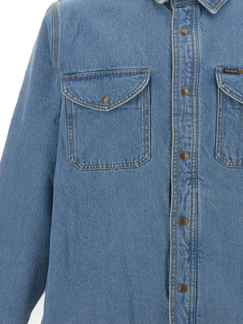 Filson Denim jack met fleece voering Blauw