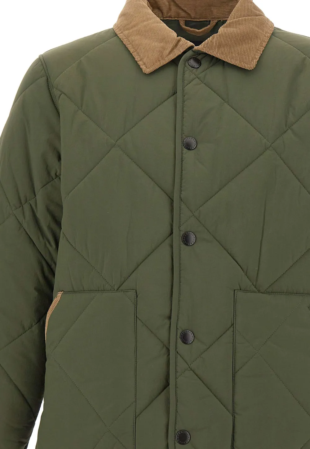 Barbour Kort Liddlesdale diamantvormig gewatteerd jack Groen