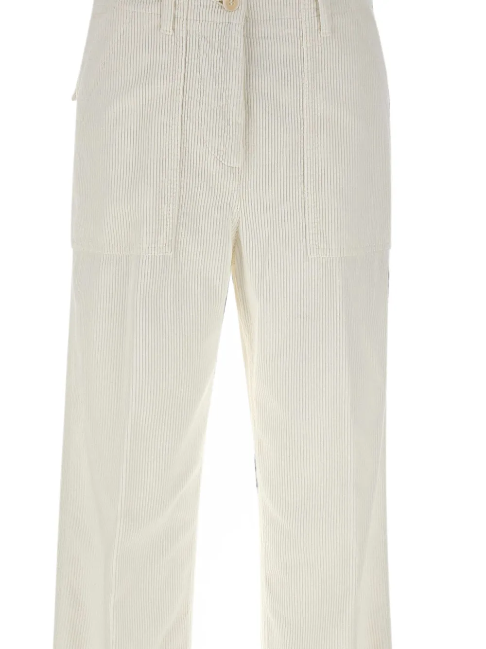 ASPESI Ribfluwelen broek Wit