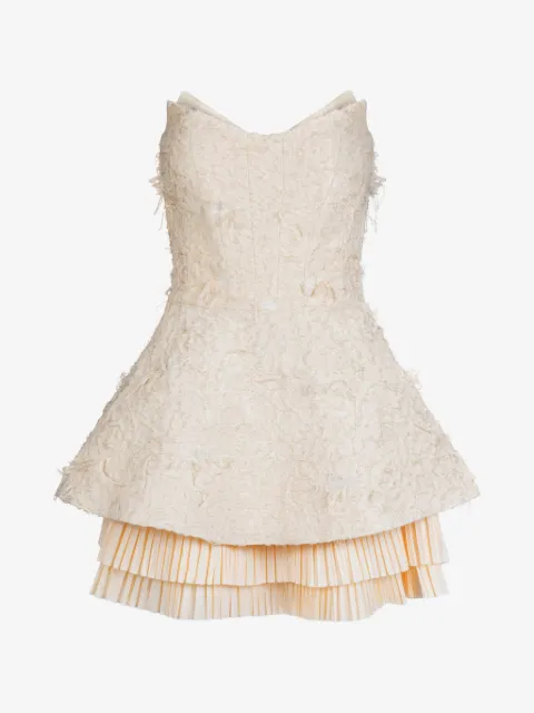 Gaby Charbachy  pleated-trim textured mini dress