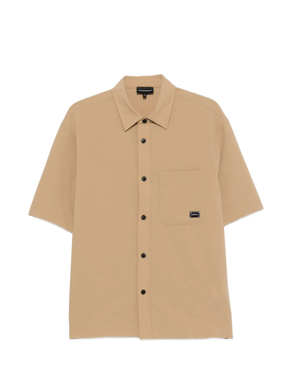 Emporio Armani logo-plaque short-sleeve shirt - Toni neutri
