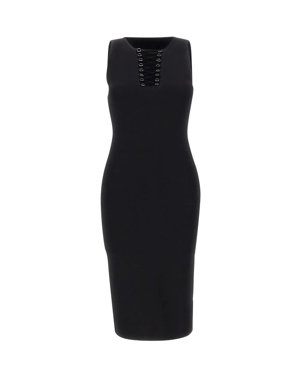 kaos midi lace-up knitted dress - Schwarz