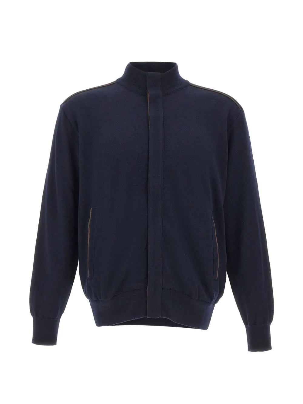 Paul & Shark logo-embroidered wool cardigan - Blau