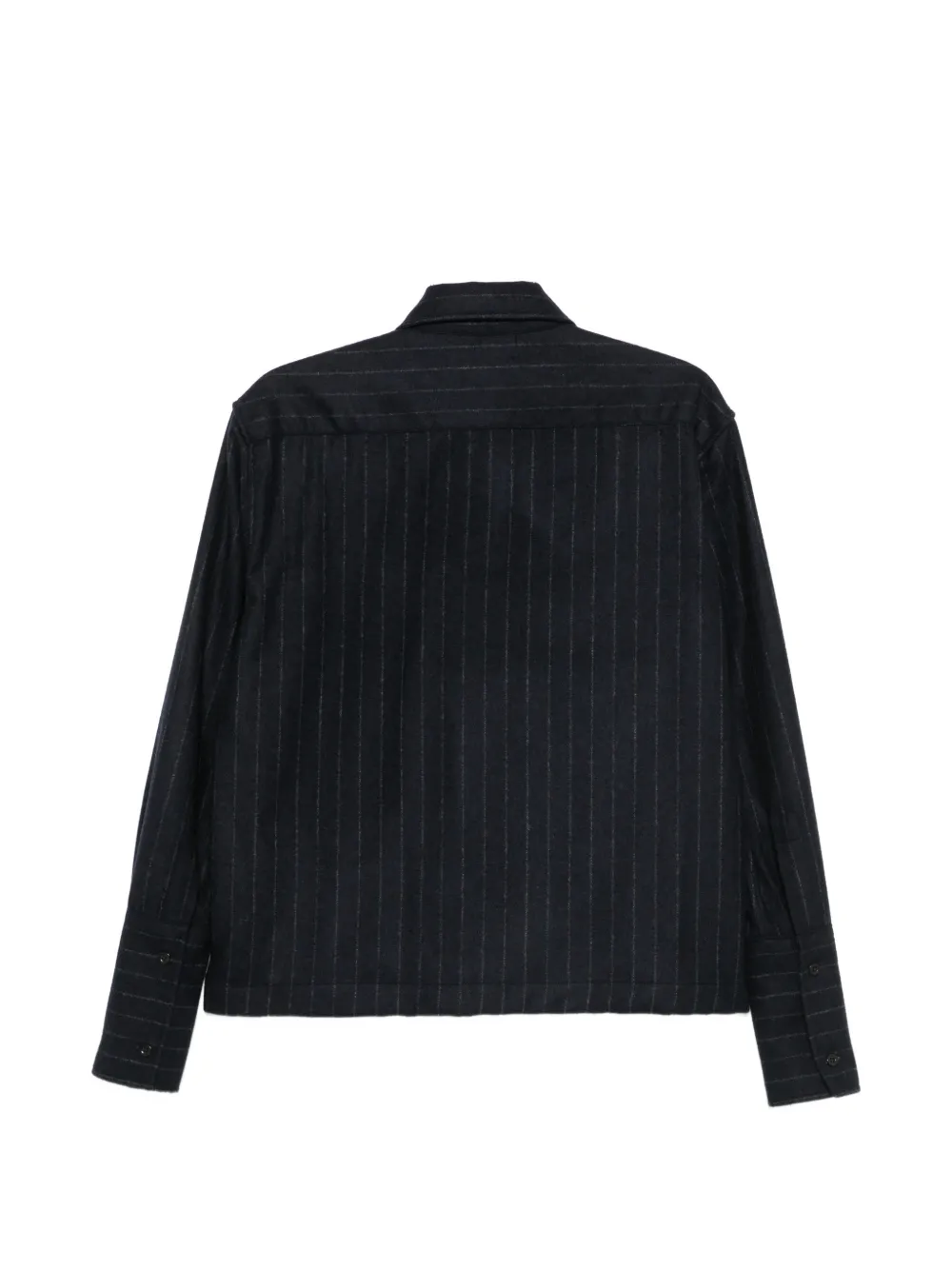 THELATEST Codie blouse met krijtstreep en lange mouwen Blauw