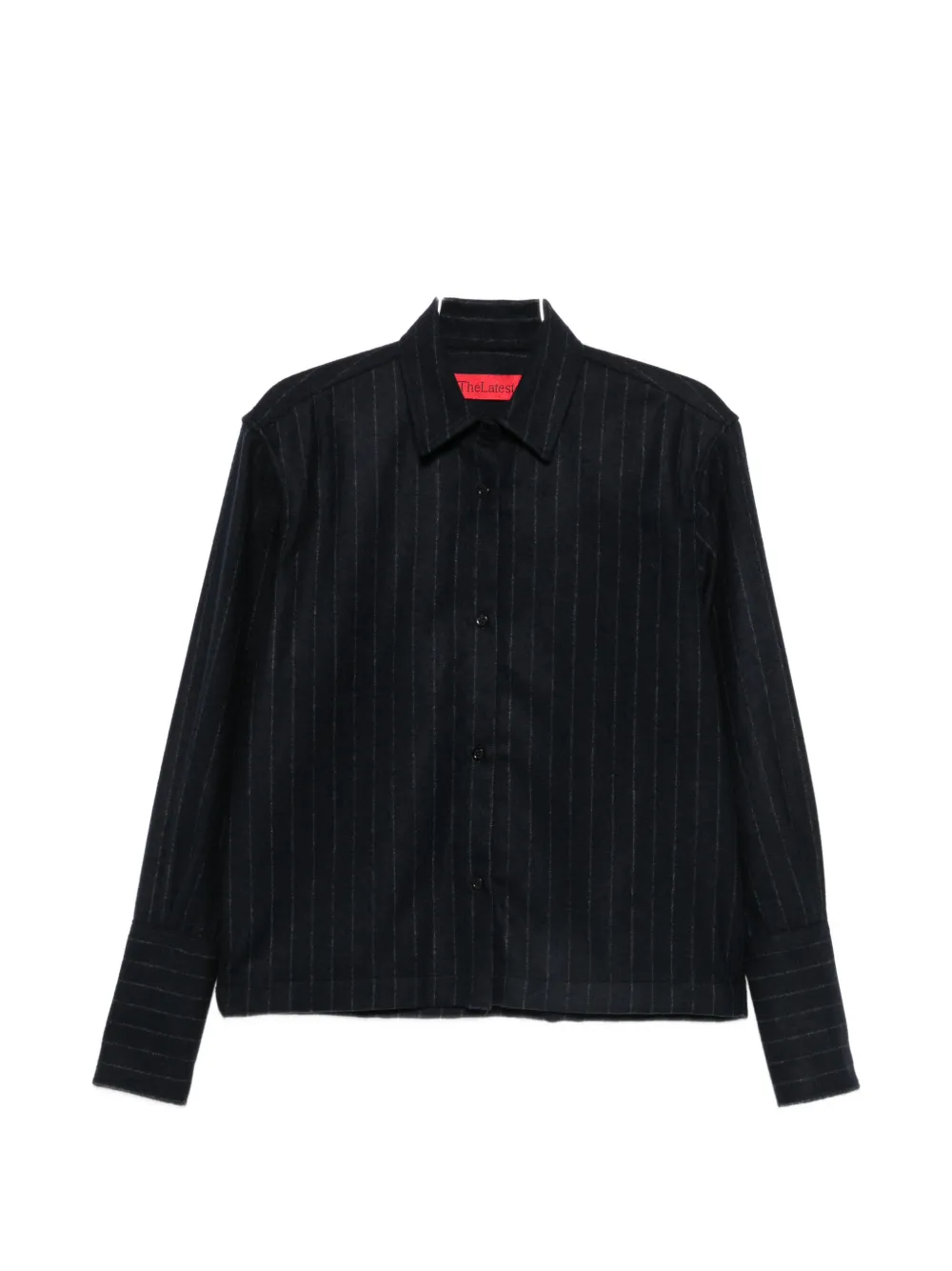 THELATEST Codie pinstripe-pattern long-sleeve shirt - Blau