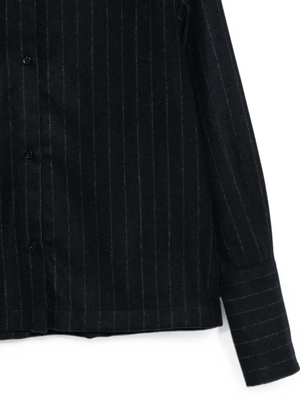 THELATEST Codie blouse met krijtstreep en lange mouwen Blauw