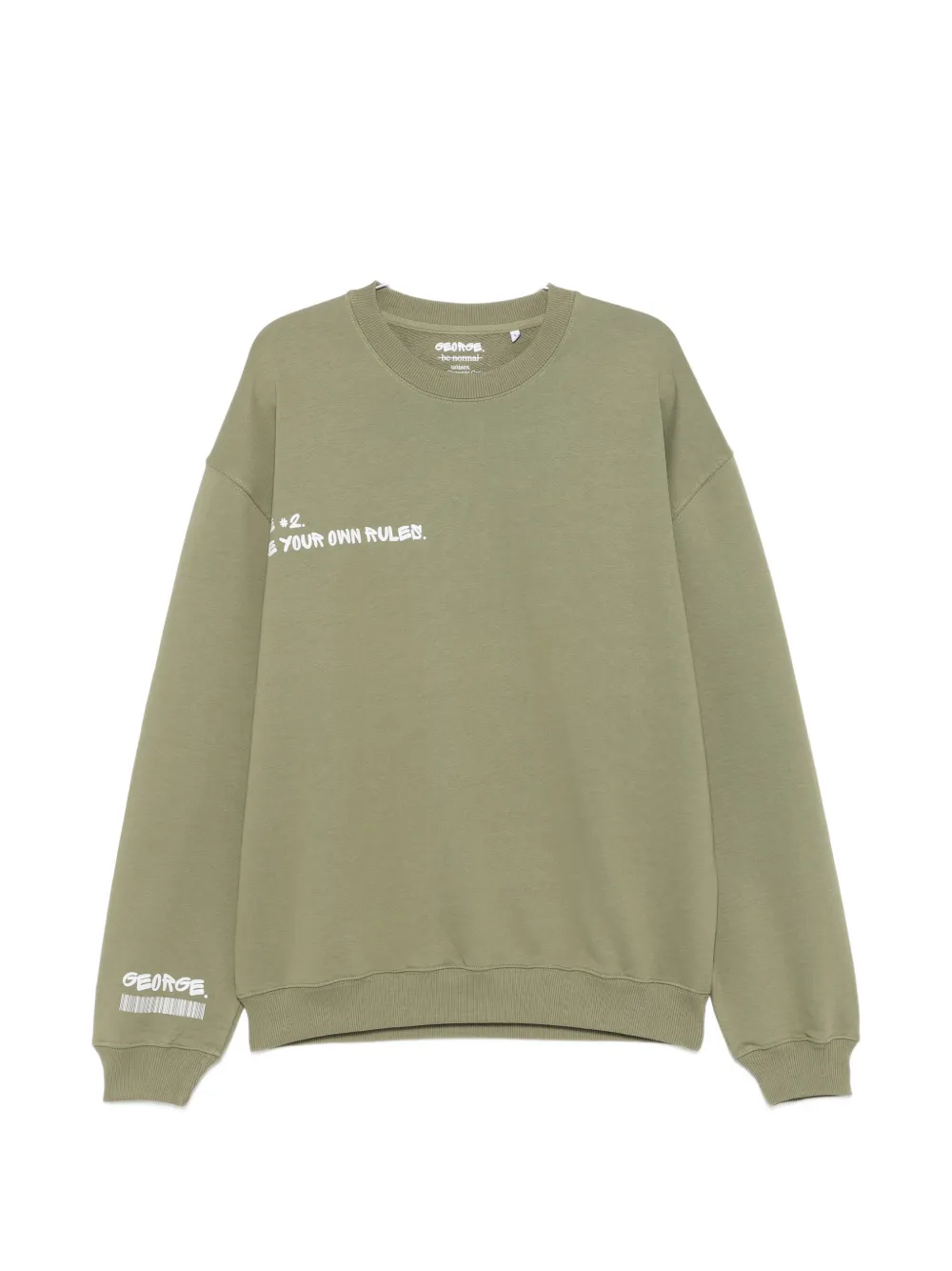 George Slogan-print Crew-neck Sweater In Green