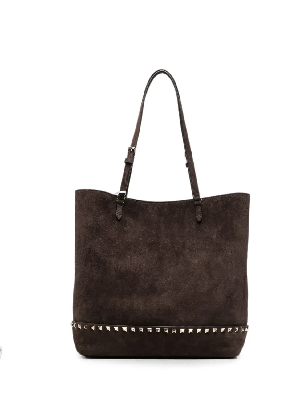 Valentino Garavani Rockstud suede tote bag - Marrone