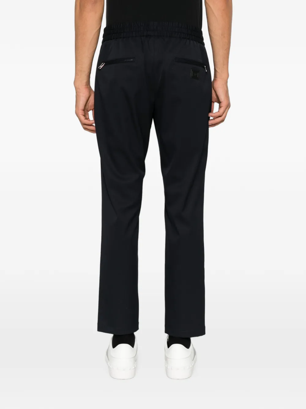 Dolce & Gabbana logo-patch drawstring trousers Blauw