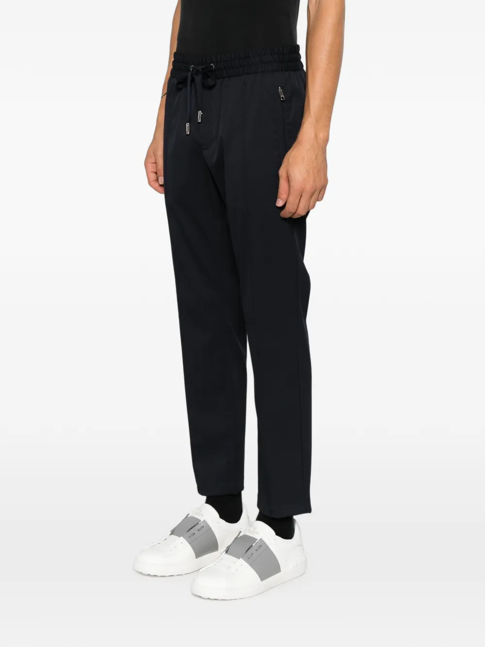 Dolce & Gabbana logo-patch drawstring trousers Blauw