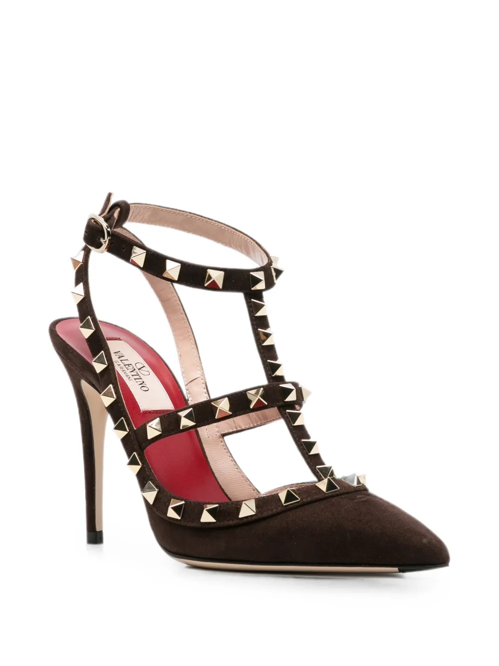 Valentino Garavani Rockstud suede pumps Bruin