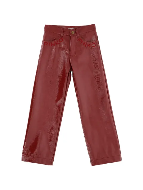 Pinko Kids pantalones revestidos con logo bordado