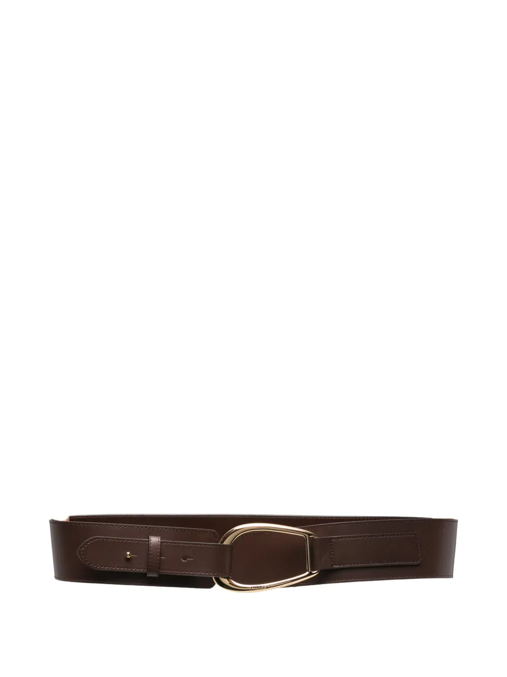 TWINSET leather belt with square buckle - Marrone