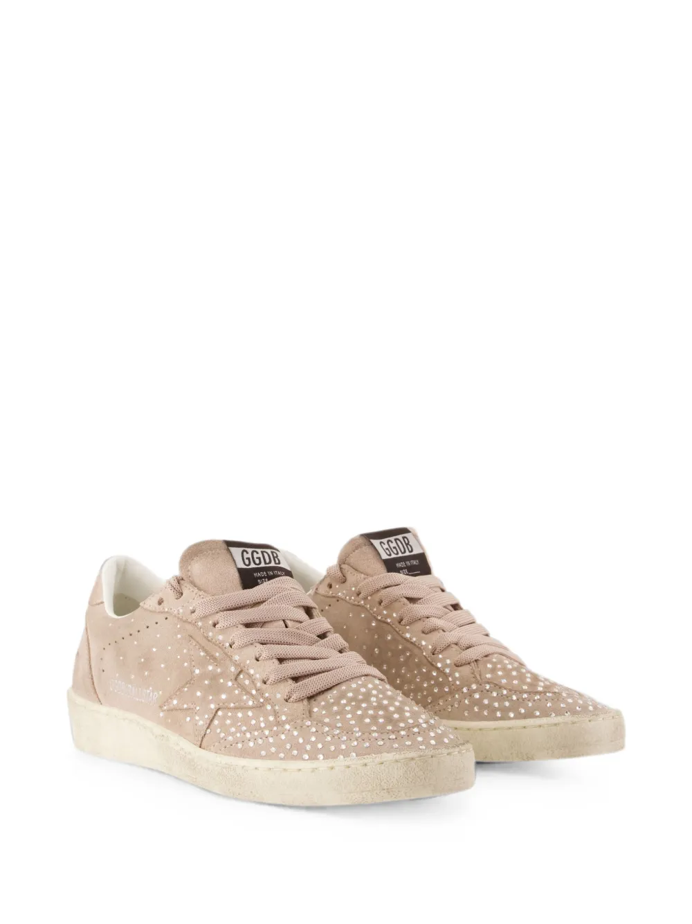 Golden Goose Ball Star crystal-embellished suede sneakers Beige