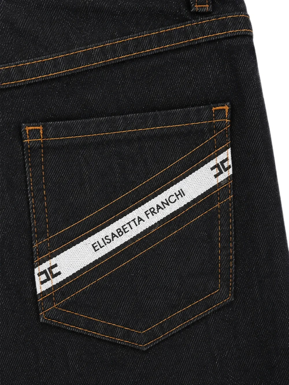 Elisabetta Franchi La Mia Bambina Spijkerrok met logoplakkaat Zwart