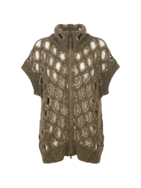 Brunello Cucinelli sequin-embellished open-knit sweater