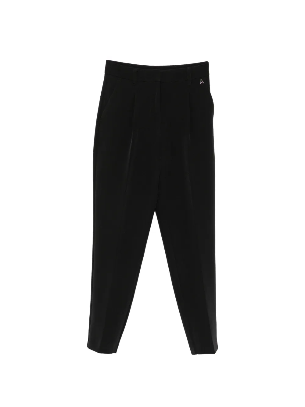 TWINSET pleated-detail cropped trousers - Schwarz