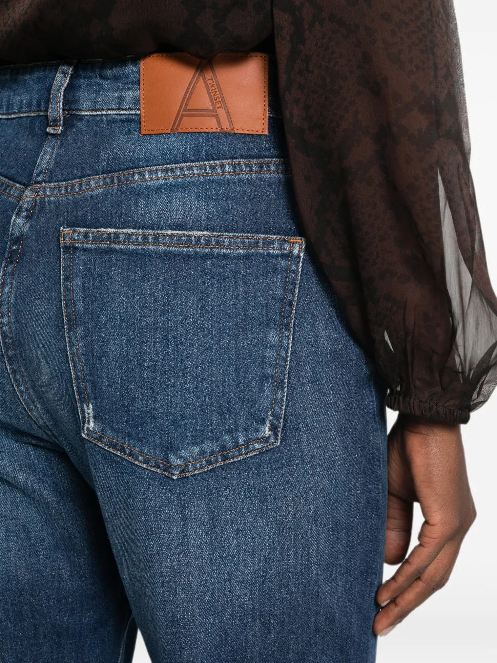 TWINSET Straight jeans met vervaagd effect Blauw
