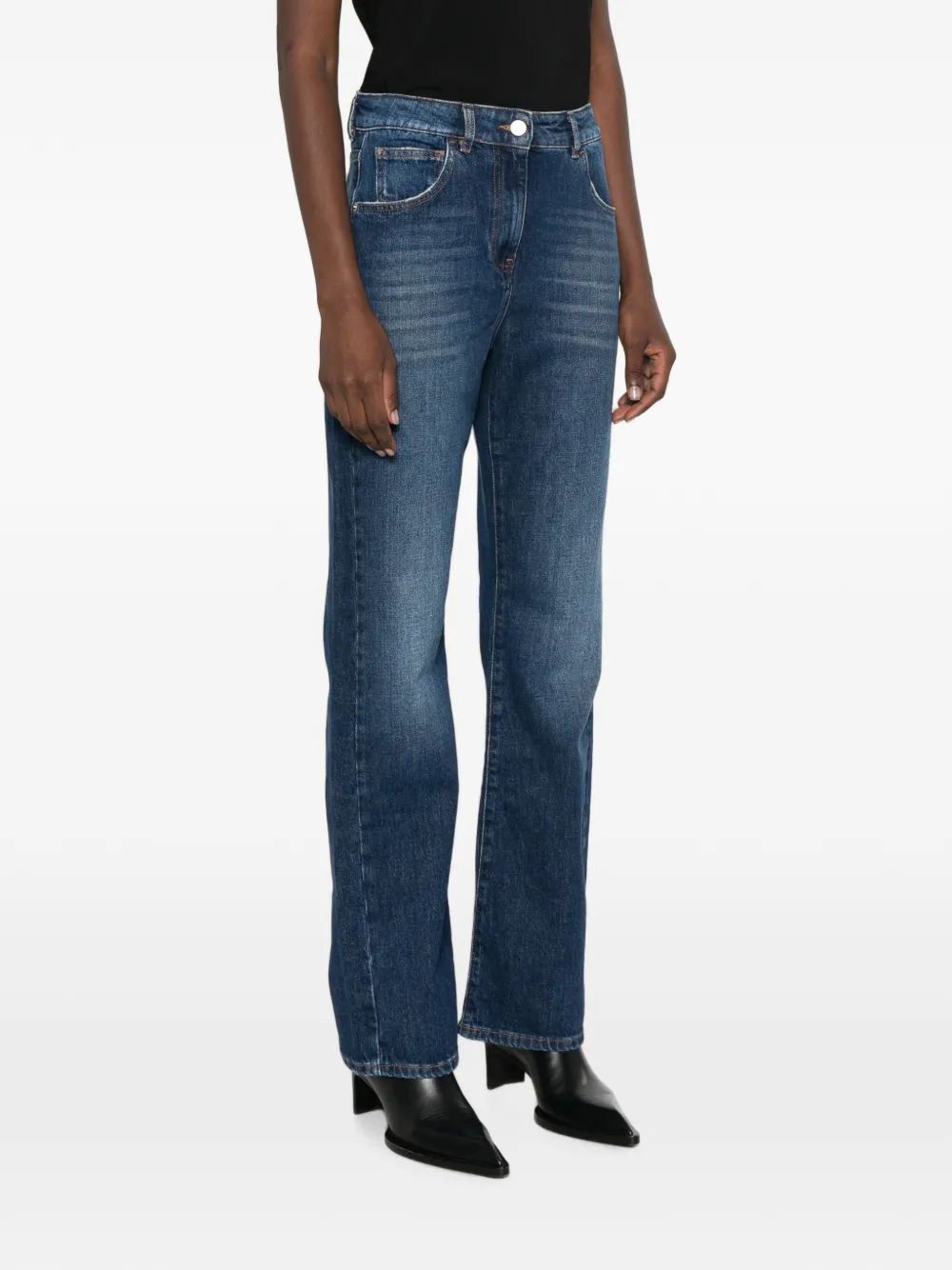 TWINSET Straight jeans met vervaagd effect Blauw