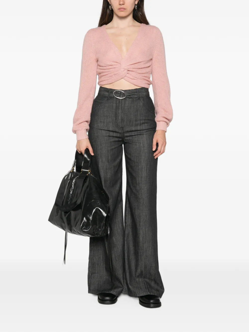 TWINSET Jeans met wijde pijpen Zwart