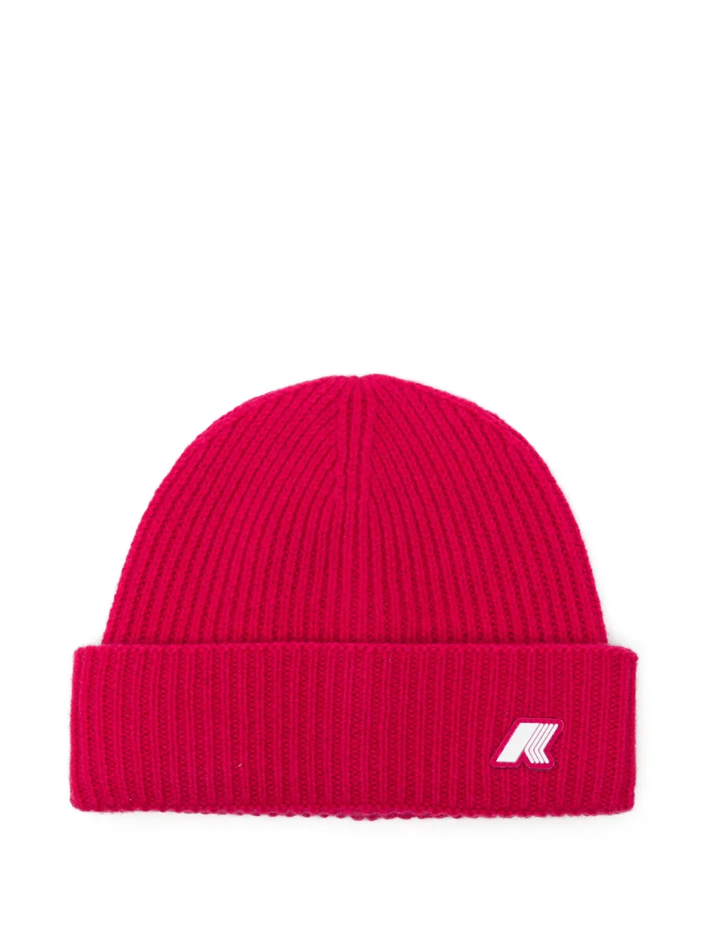 K Way Kids P. Brice logo-patch ribbed beanie hat - Rosa