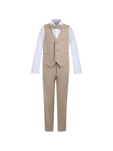 Moustache bow-tie vest suit