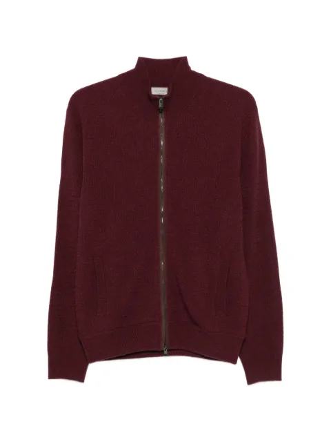 Canali zip-up ribbed-knit sweater