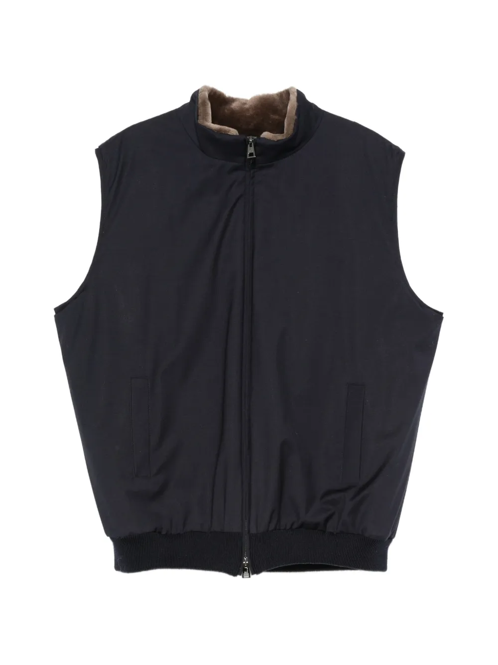 Manzoni 24 fur-trimmed zip-up gilet - Blau