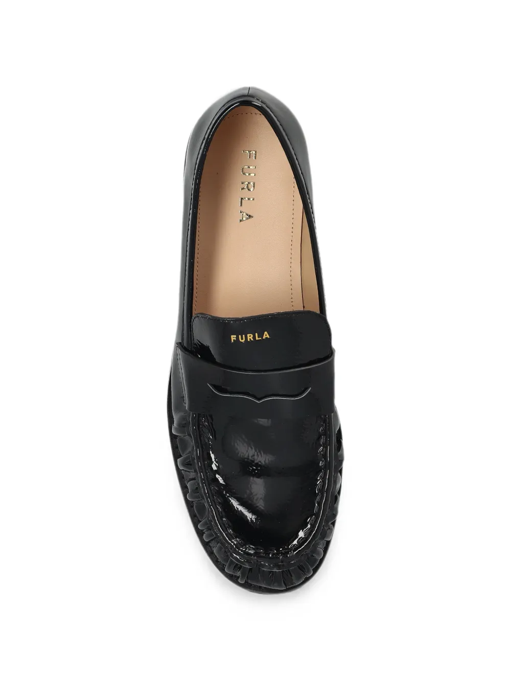 Furla patent-leather loafers Zwart