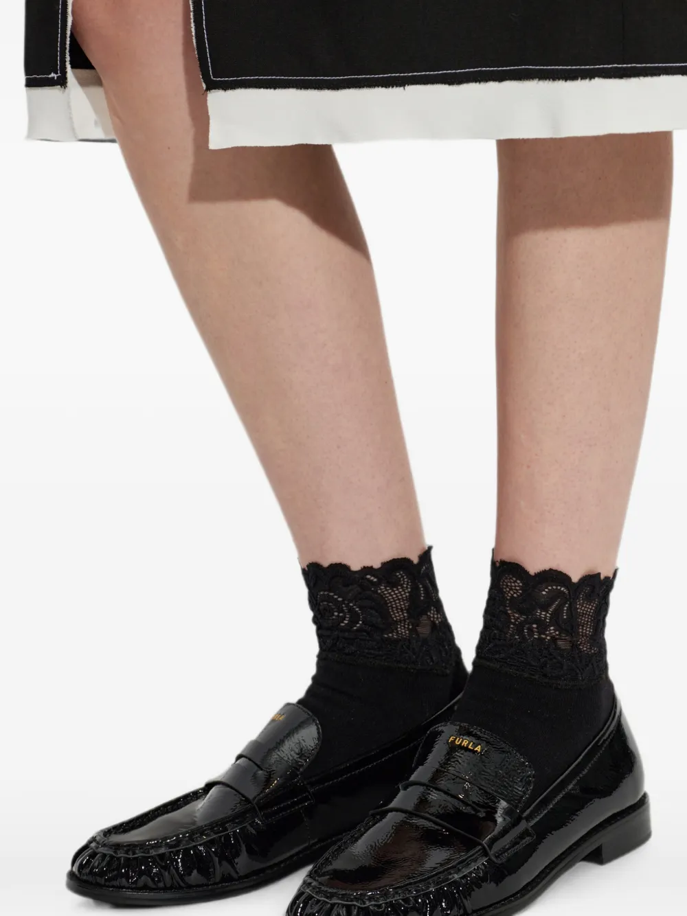 Furla patent-leather loafers Zwart