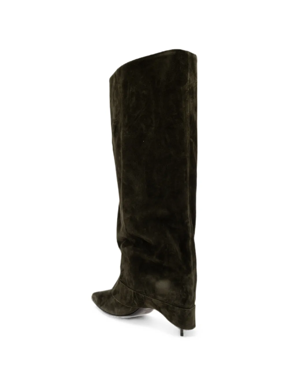 Balmain Anthem buckle-detail suede boots Groen