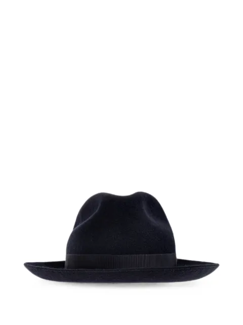 Giorgio Armani grosgrain-trim fedora hat