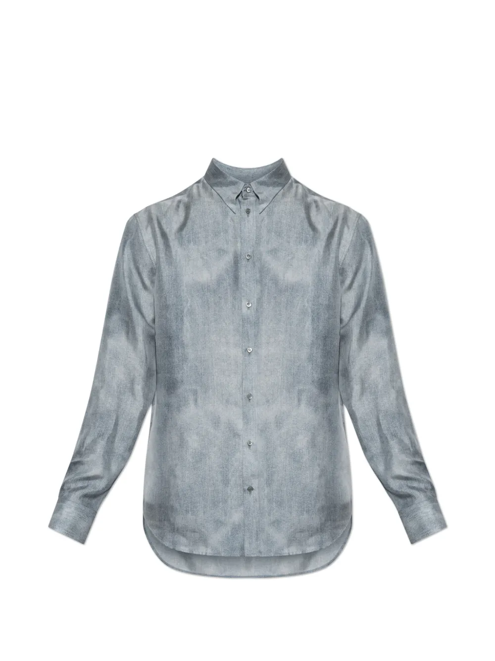Giorgio Armani button-down silk shirt - Blu