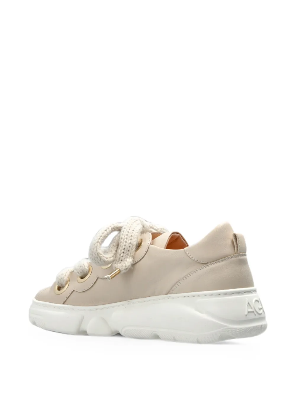 AGL Soft Bubble leather sneakers Beige