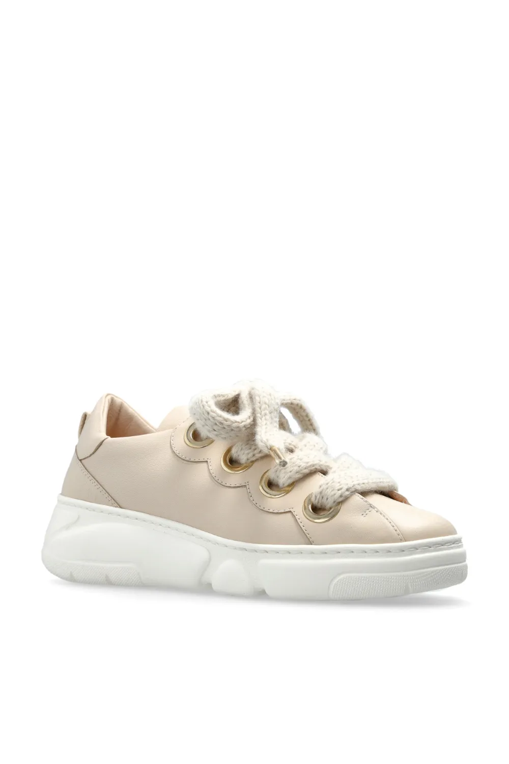 AGL Soft Bubble leather sneakers Beige