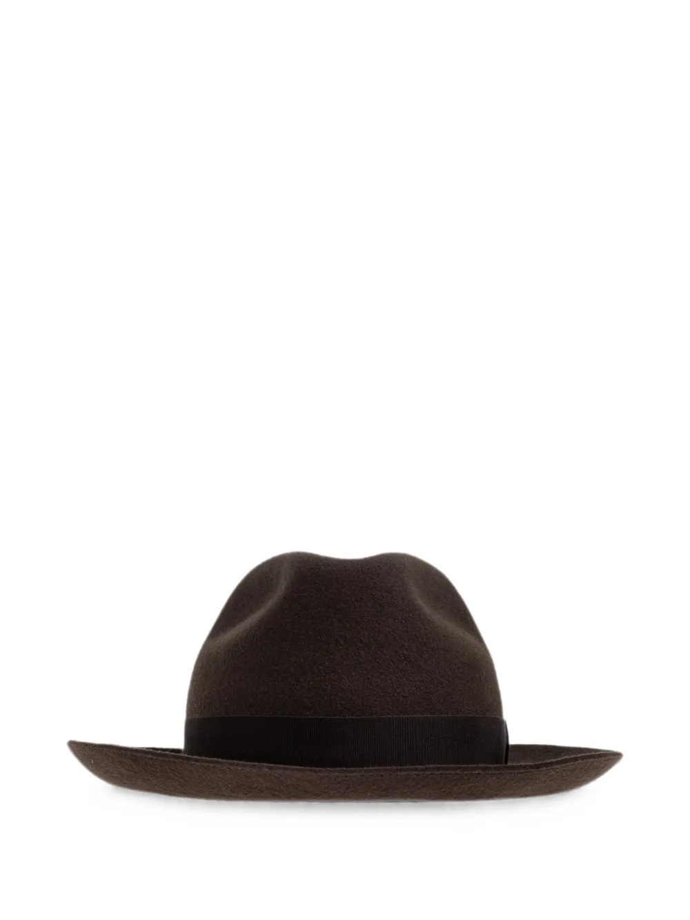 Giorgio Armani grosgrain-trim wool hat - Braun