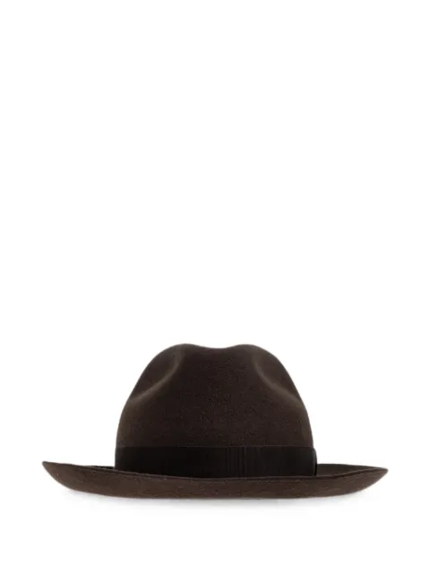 Giorgio Armani grosgrain-trim fedora hat