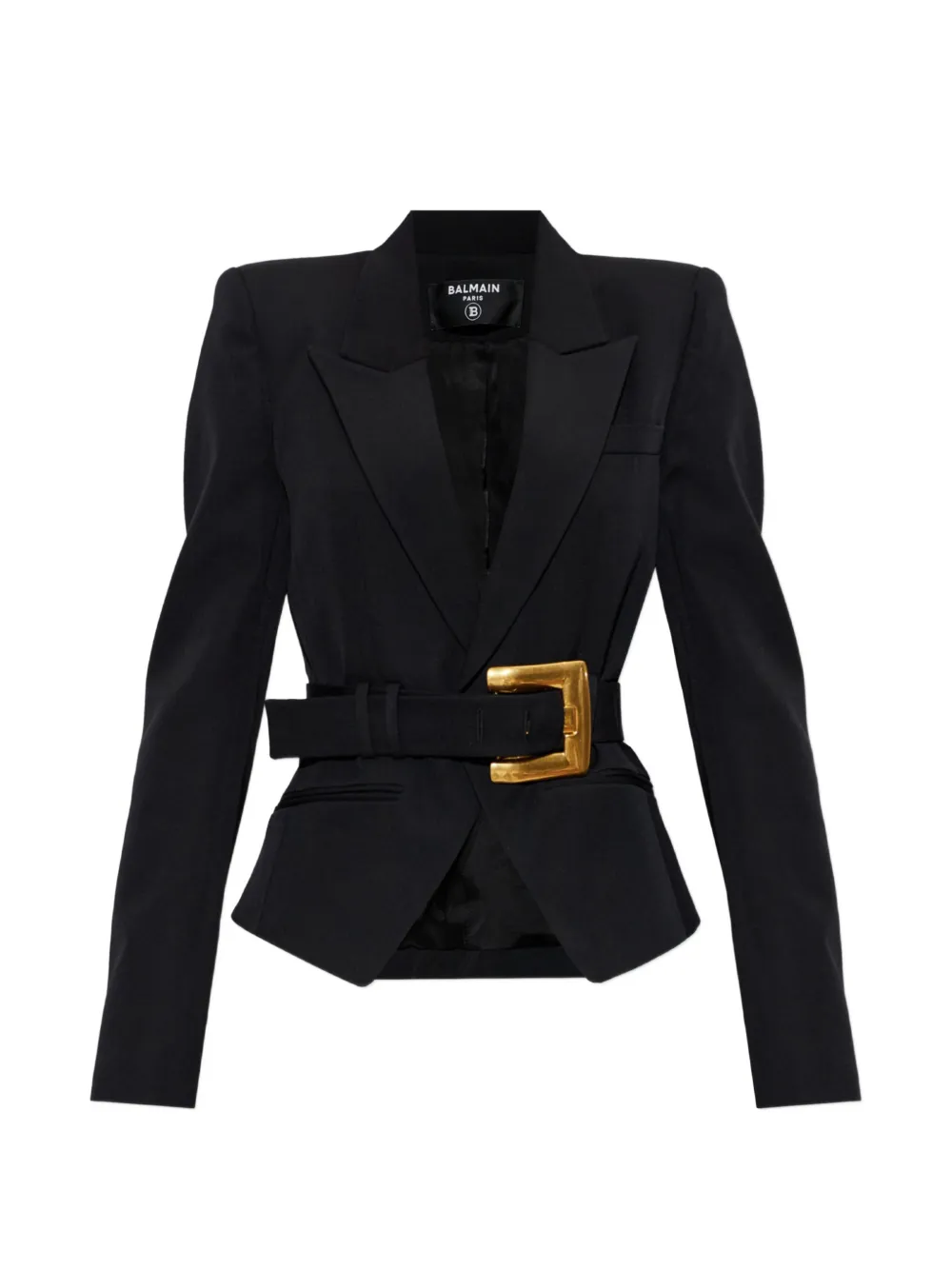 Balmain belted wool blazer - Schwarz